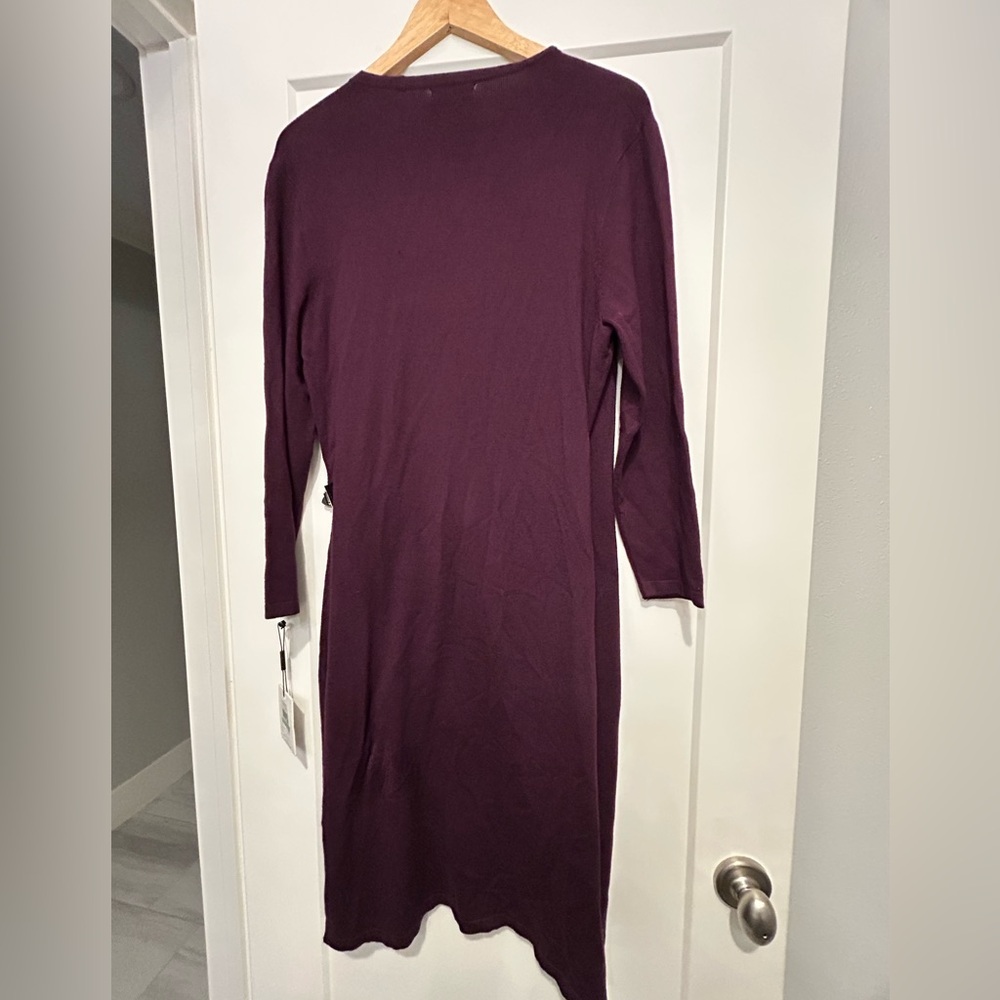 Calvin Klein women’s dress cranberry color size L with stretch midi length NWT - Picture 6 of 7